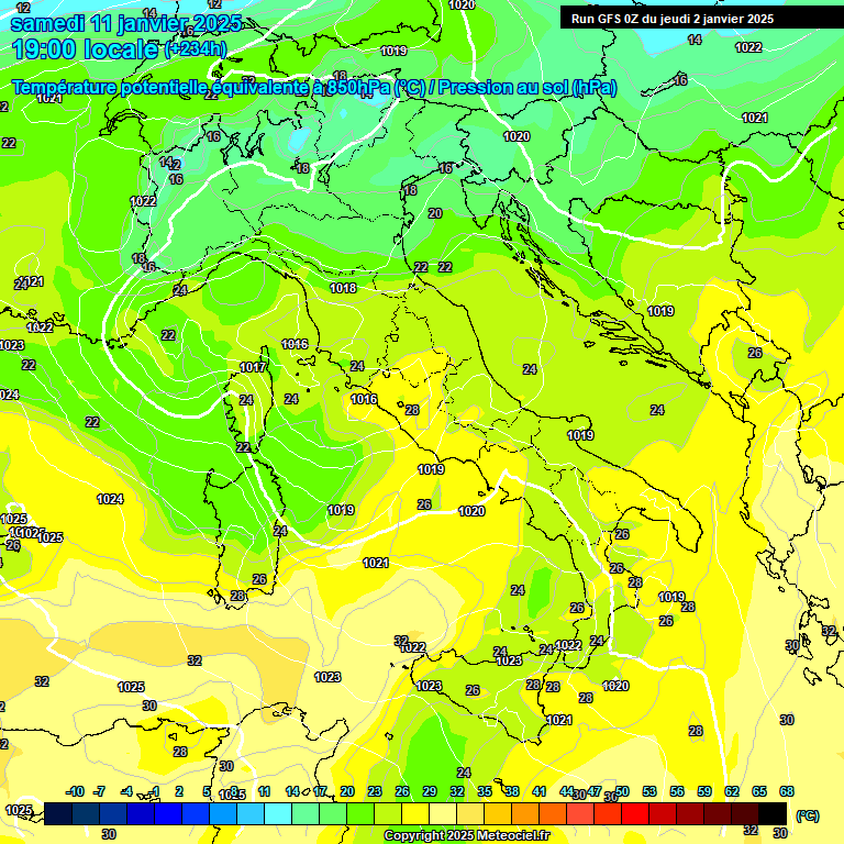 Modele GFS - Carte prvisions 