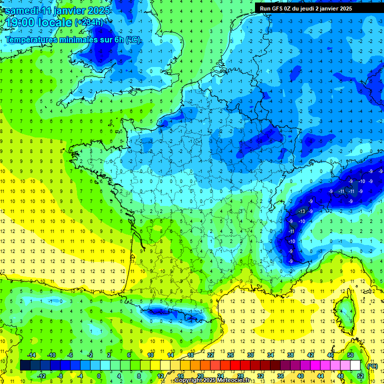 Modele GFS - Carte prvisions 