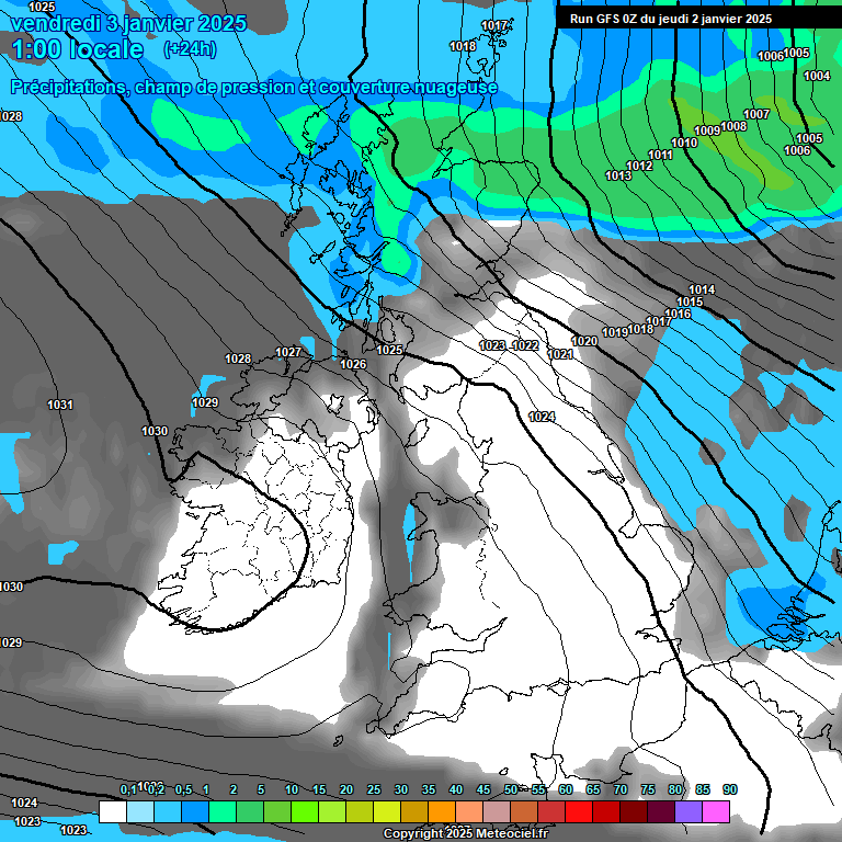 Modele GFS - Carte prvisions 