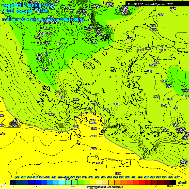 Modele GFS - Carte prvisions 