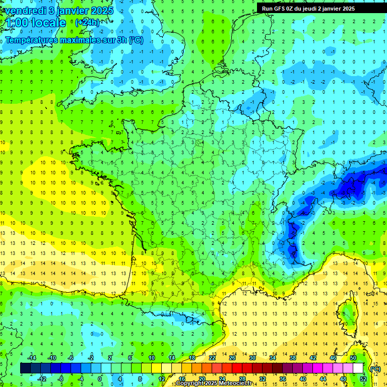 Modele GFS - Carte prvisions 