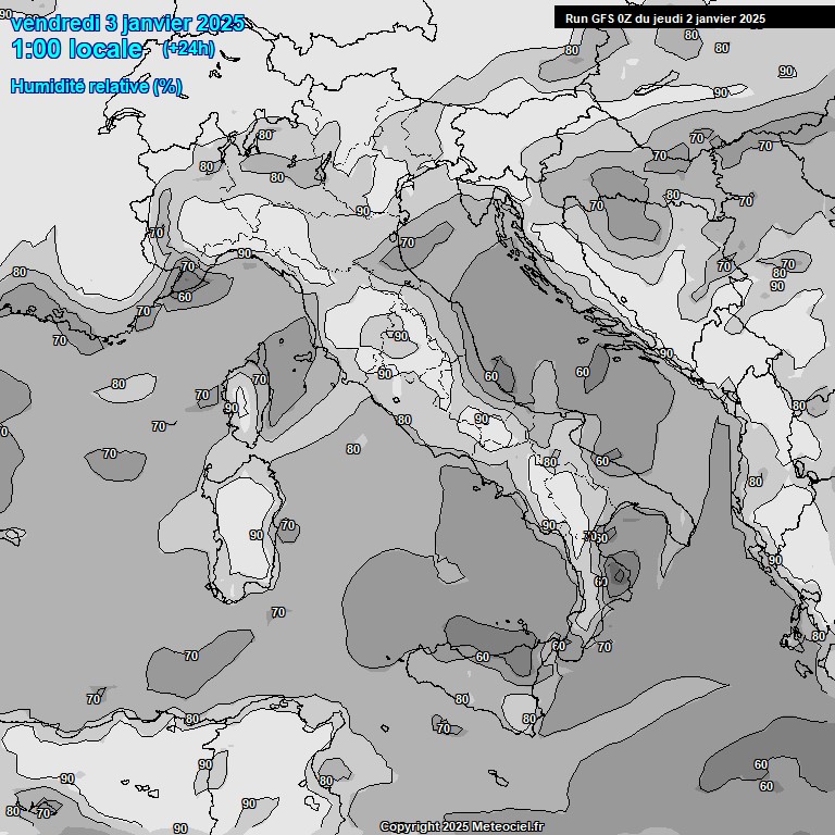 Modele GFS - Carte prvisions 