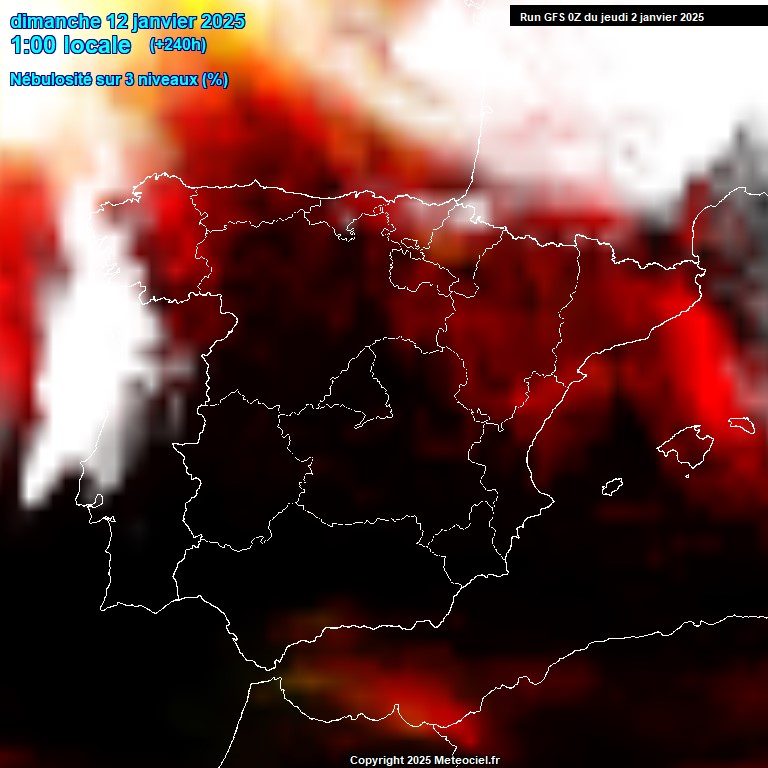 Modele GFS - Carte prvisions 