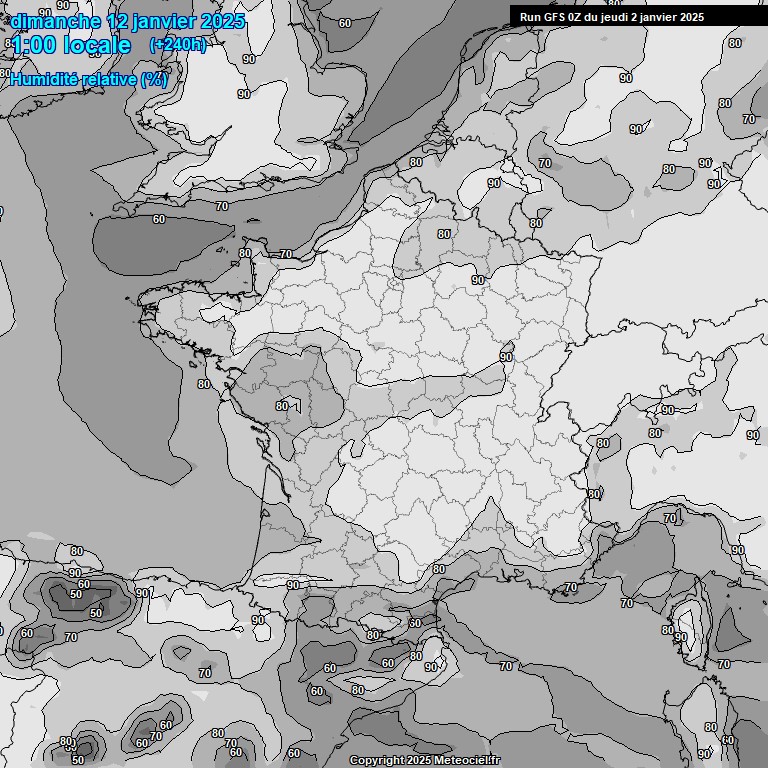 Modele GFS - Carte prvisions 