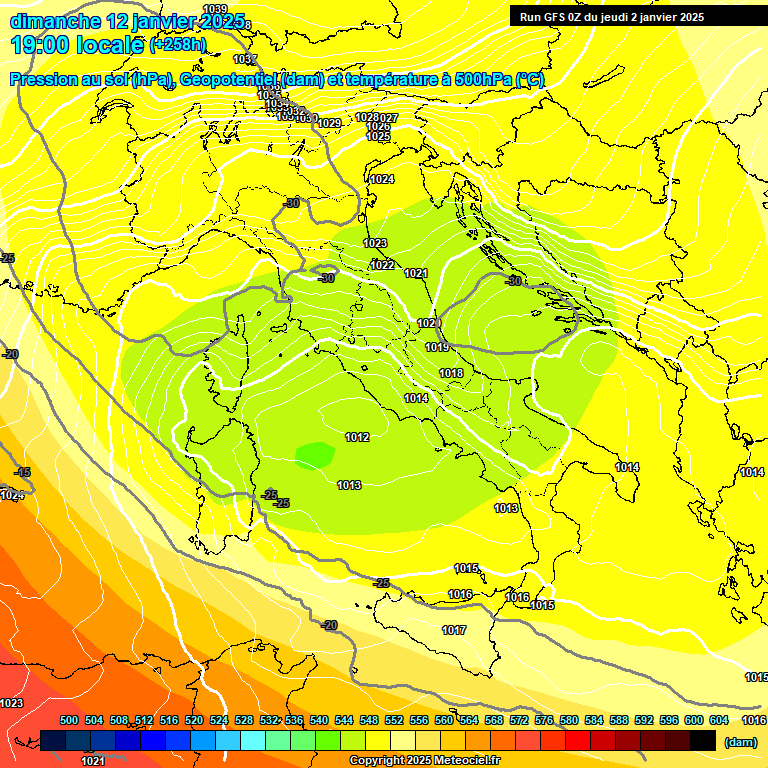 Modele GFS - Carte prvisions 