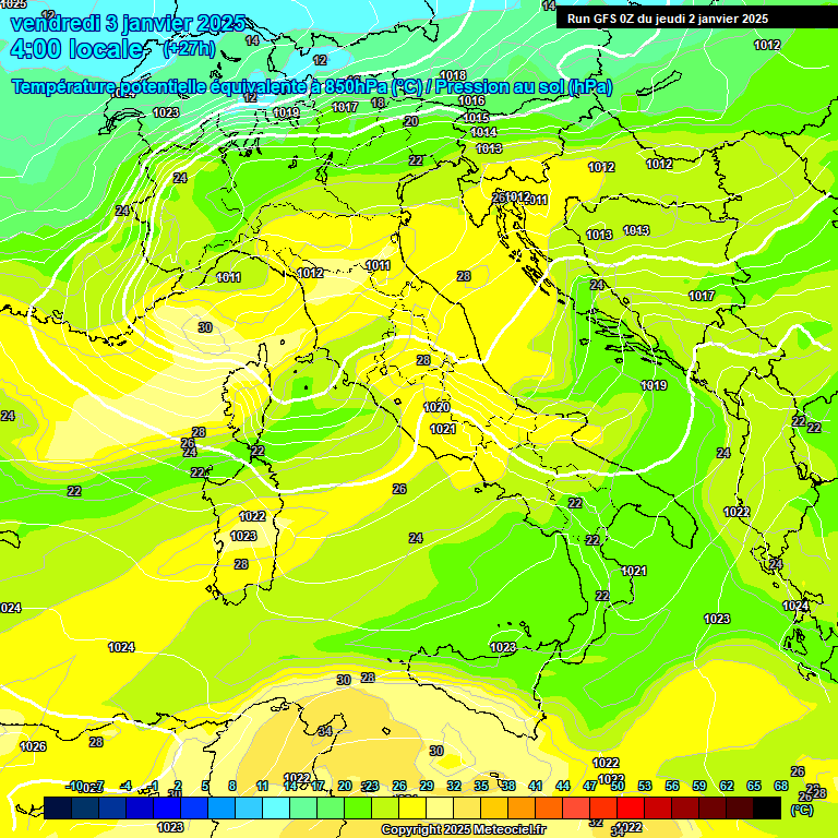 Modele GFS - Carte prvisions 