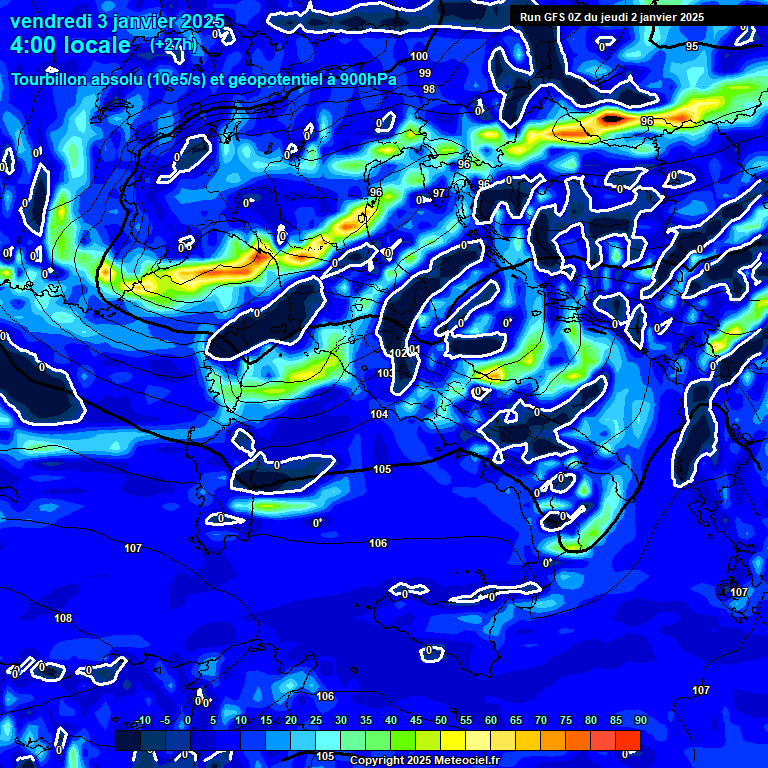 Modele GFS - Carte prvisions 