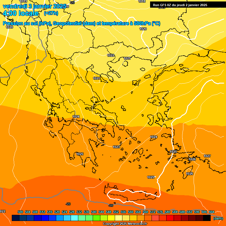 Modele GFS - Carte prvisions 