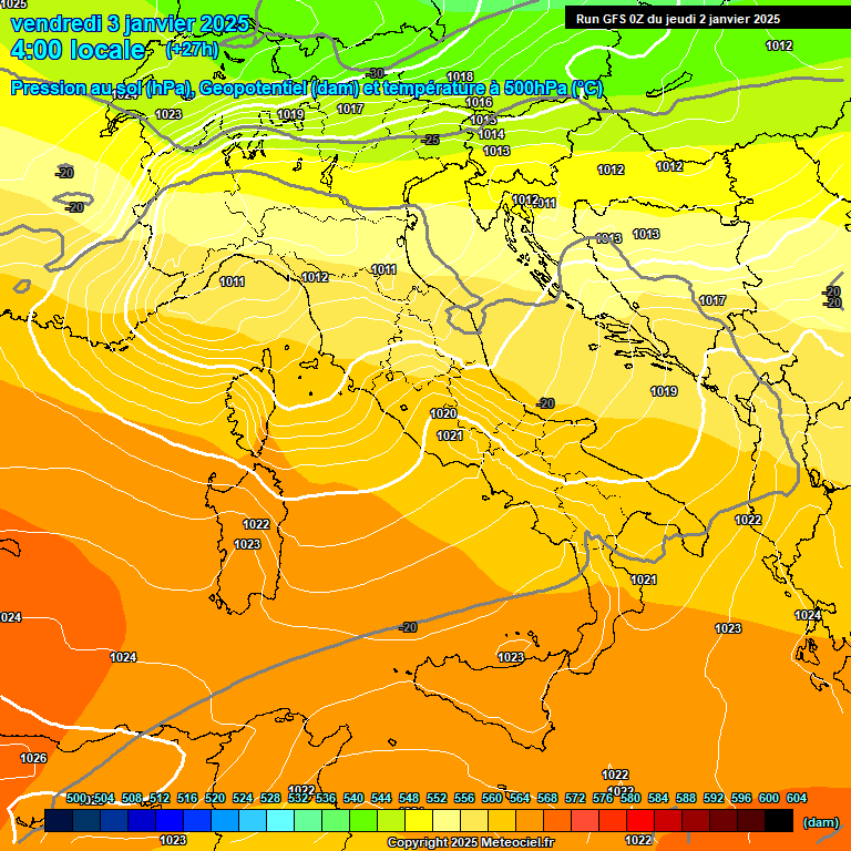 Modele GFS - Carte prvisions 