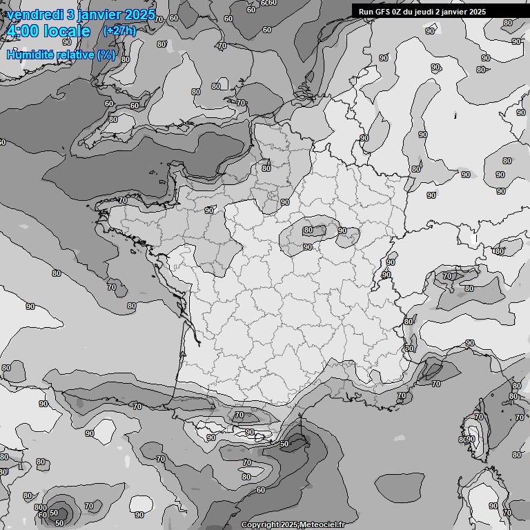 Modele GFS - Carte prvisions 