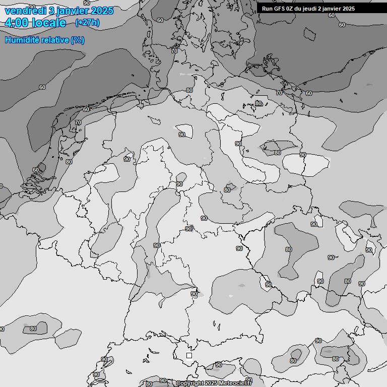 Modele GFS - Carte prvisions 