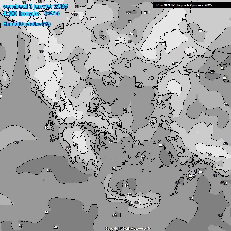 Modele GFS - Carte prvisions 