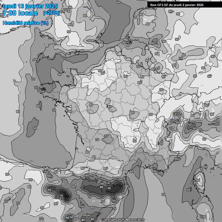 Modele GFS - Carte prvisions 