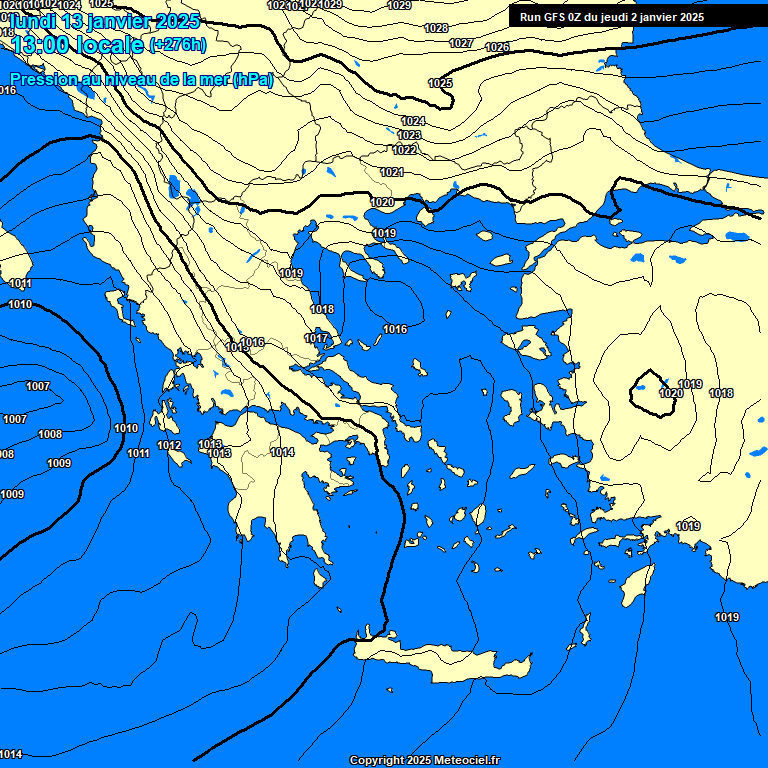 Modele GFS - Carte prvisions 