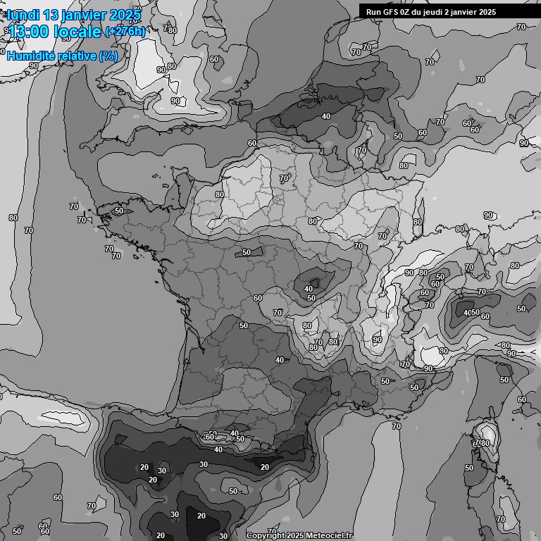 Modele GFS - Carte prvisions 