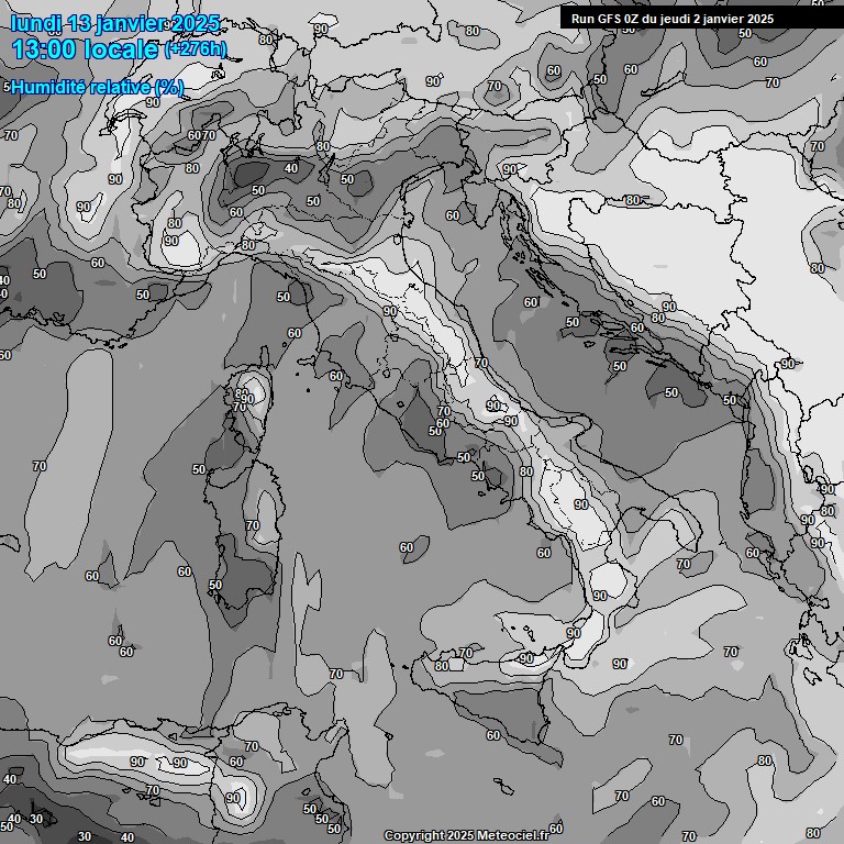 Modele GFS - Carte prvisions 