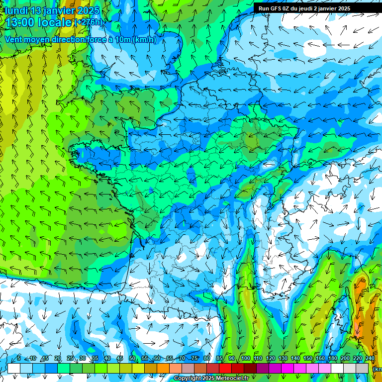 Modele GFS - Carte prvisions 