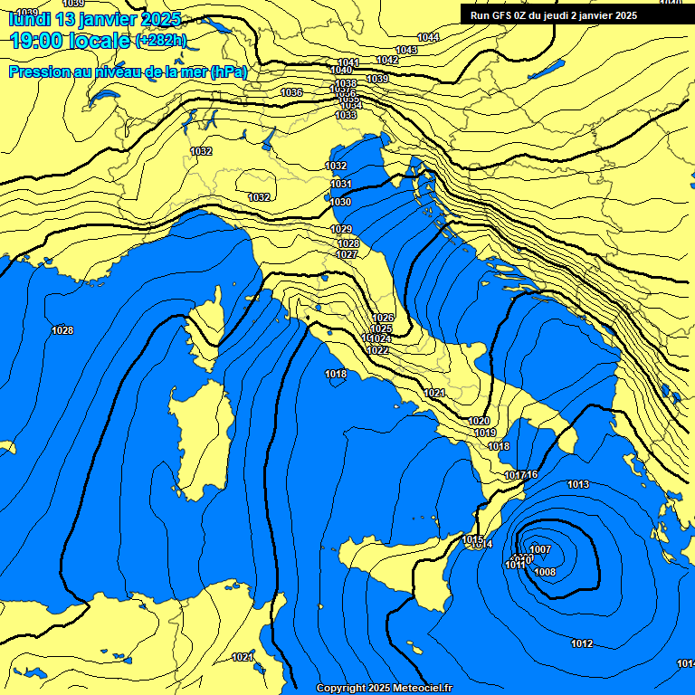 Modele GFS - Carte prvisions 