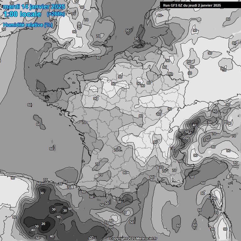 Modele GFS - Carte prvisions 