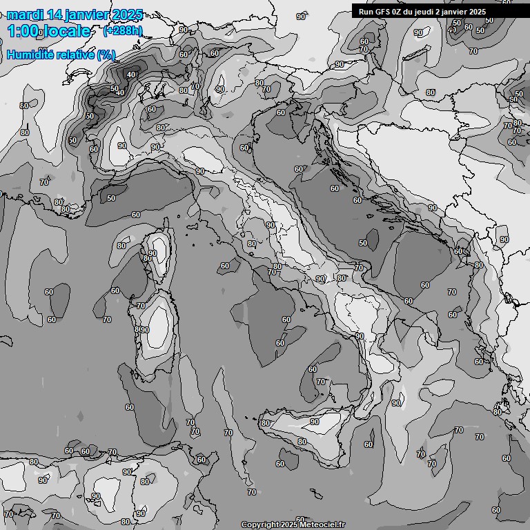 Modele GFS - Carte prvisions 