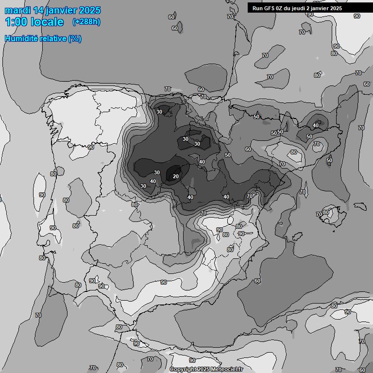 Modele GFS - Carte prvisions 