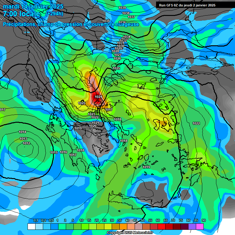 Modele GFS - Carte prvisions 