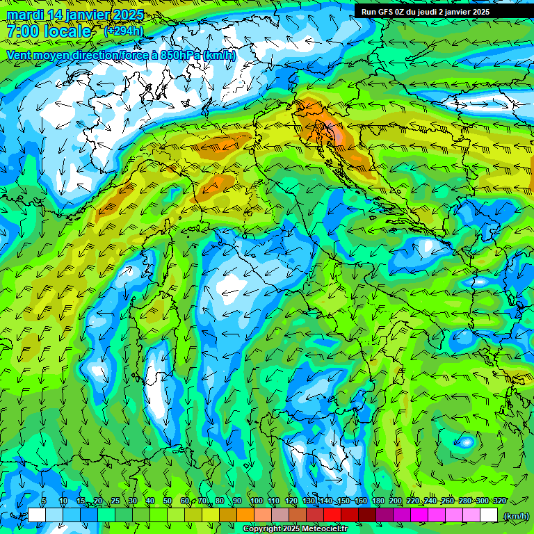 Modele GFS - Carte prvisions 