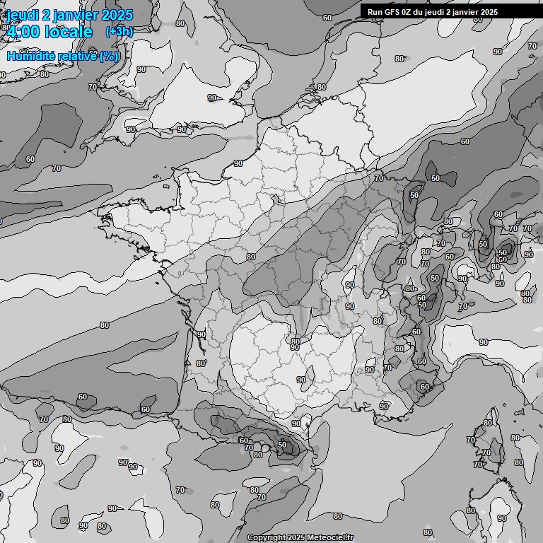 Modele GFS - Carte prvisions 