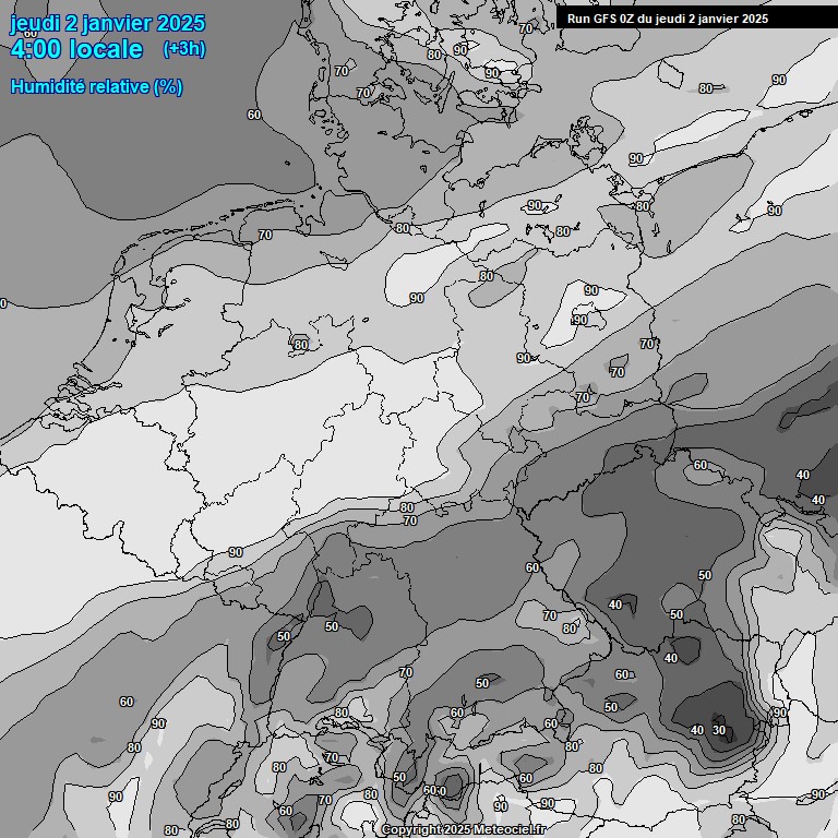 Modele GFS - Carte prvisions 