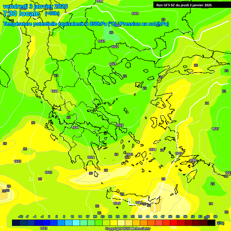 Modele GFS - Carte prvisions 