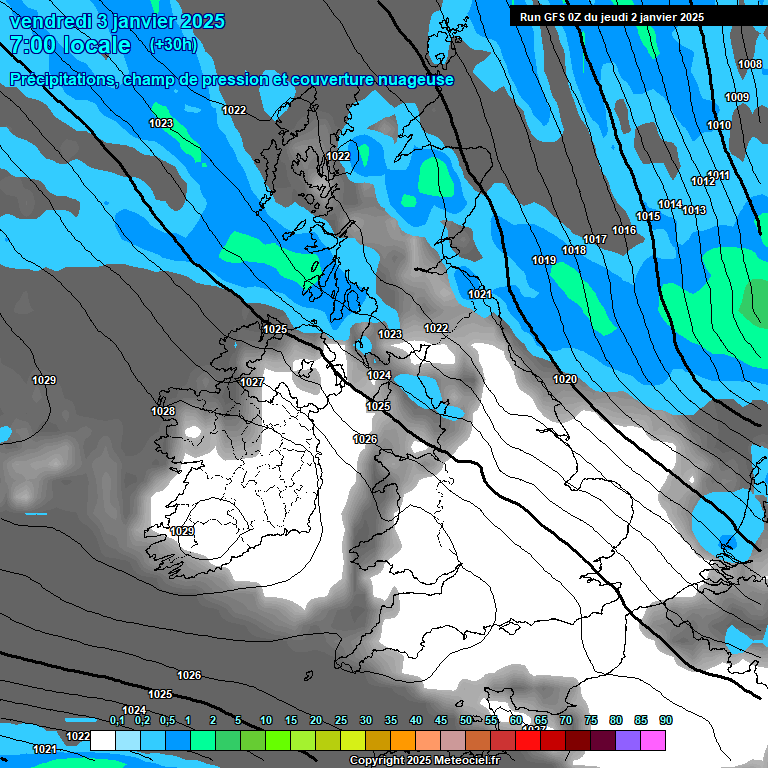 Modele GFS - Carte prvisions 