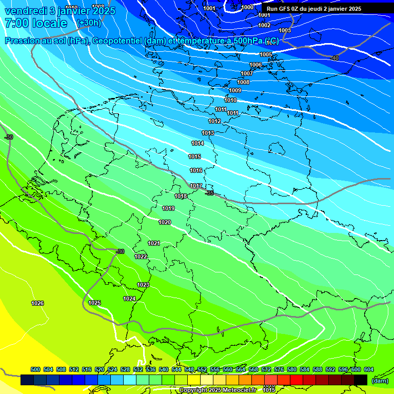 Modele GFS - Carte prvisions 