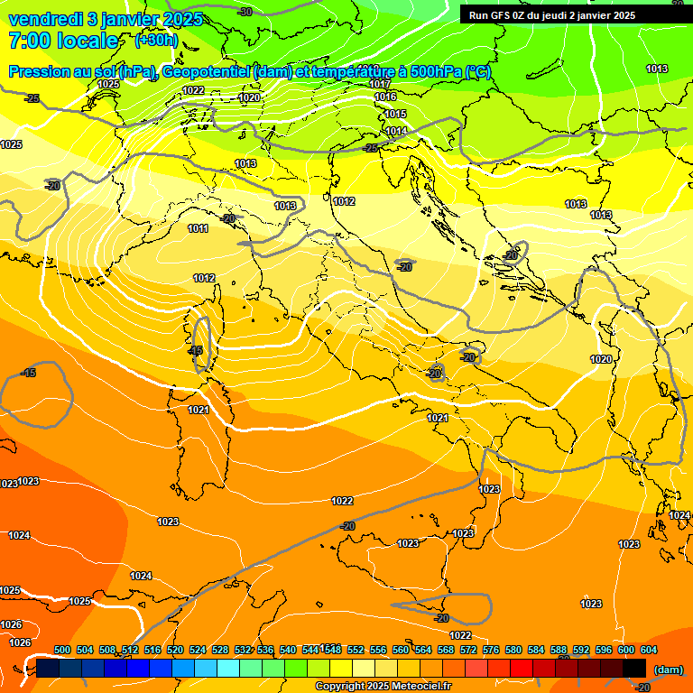 Modele GFS - Carte prvisions 