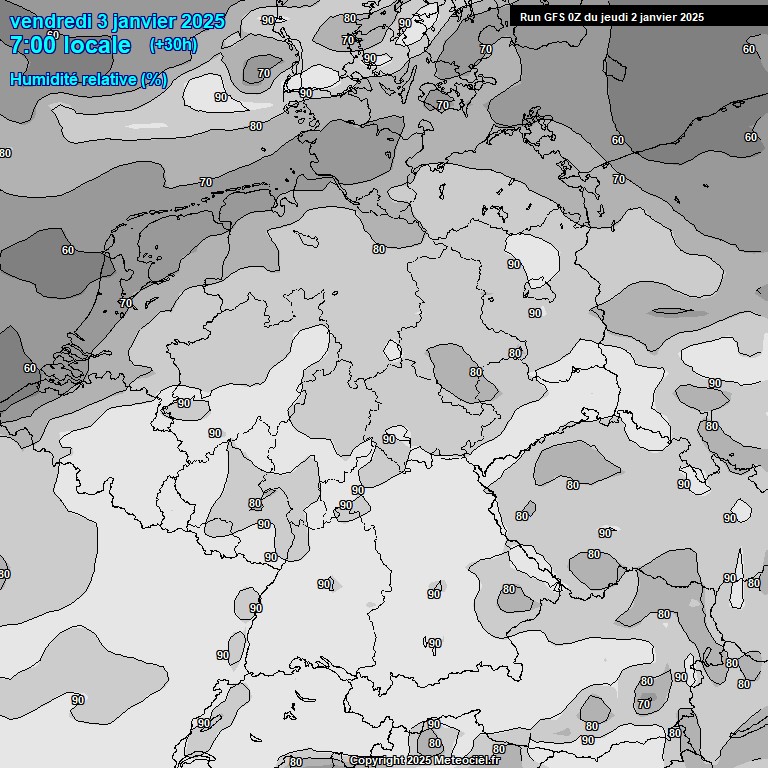 Modele GFS - Carte prvisions 