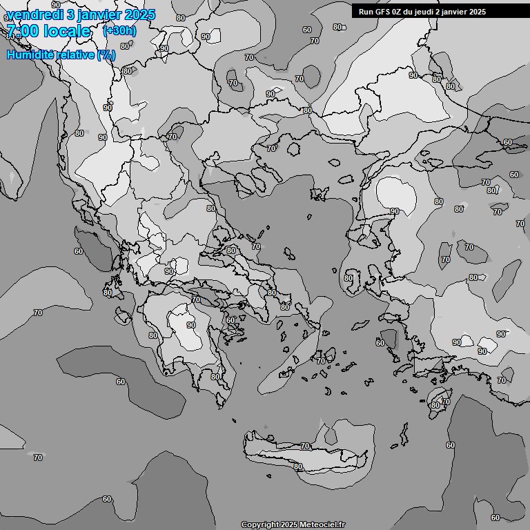 Modele GFS - Carte prvisions 