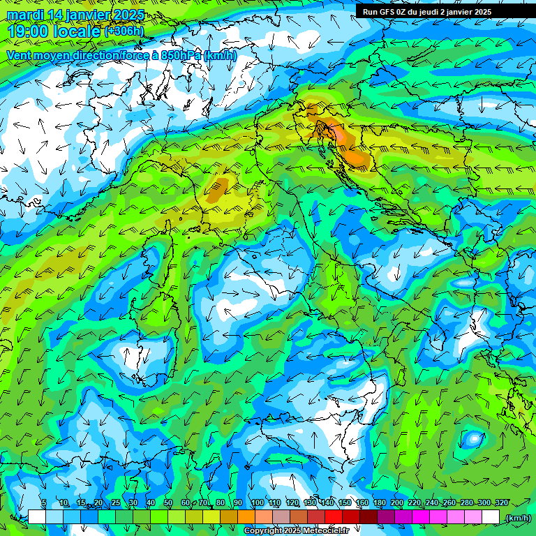 Modele GFS - Carte prvisions 