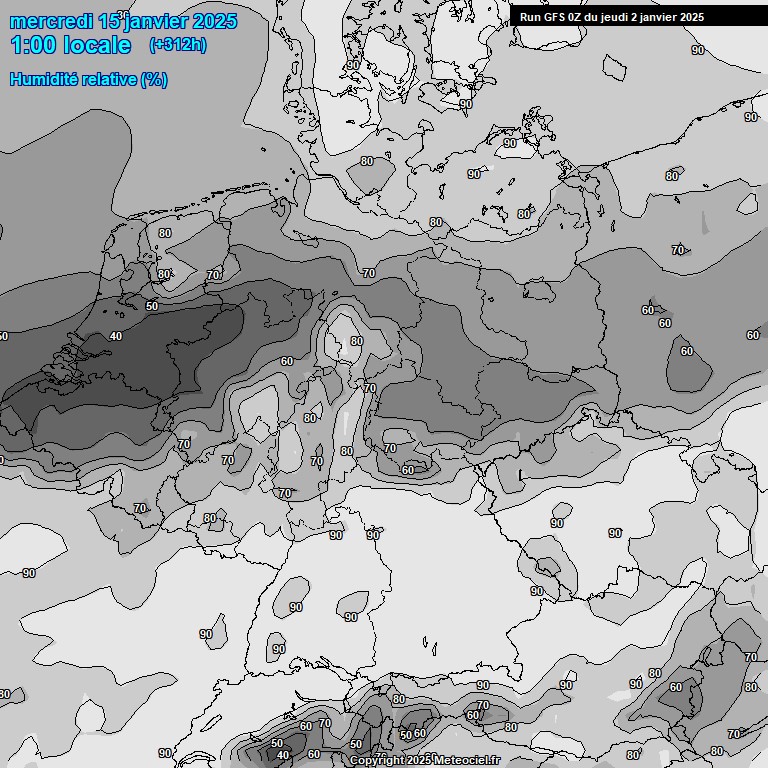 Modele GFS - Carte prvisions 