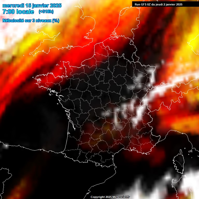 Modele GFS - Carte prvisions 