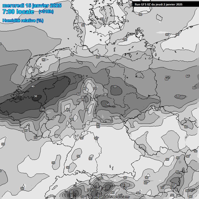 Modele GFS - Carte prvisions 