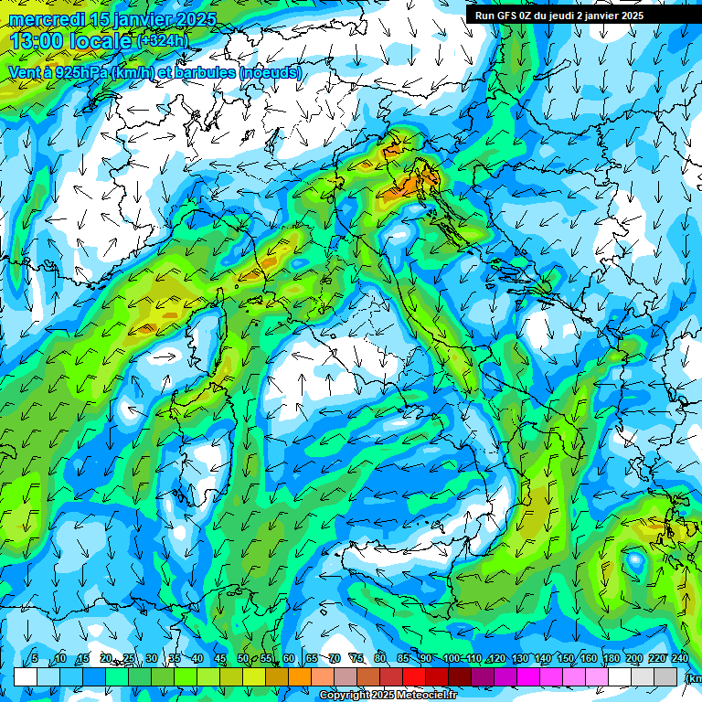 Modele GFS - Carte prvisions 