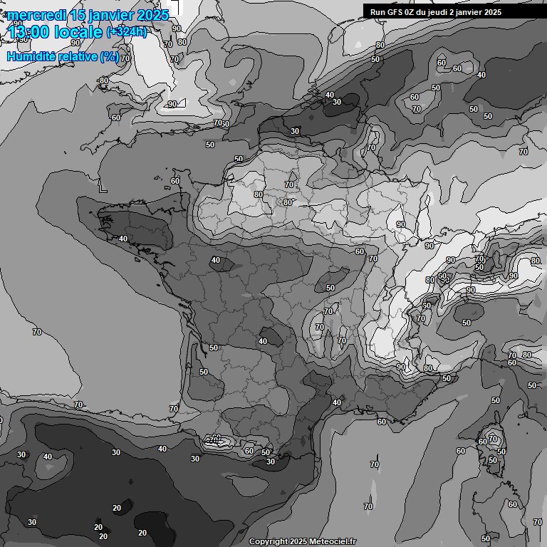 Modele GFS - Carte prvisions 