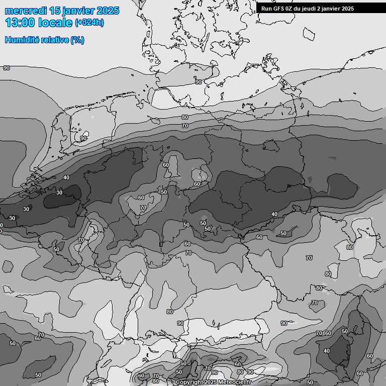 Modele GFS - Carte prvisions 