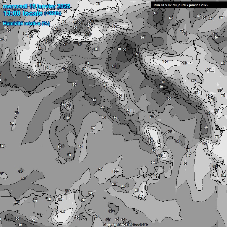 Modele GFS - Carte prvisions 