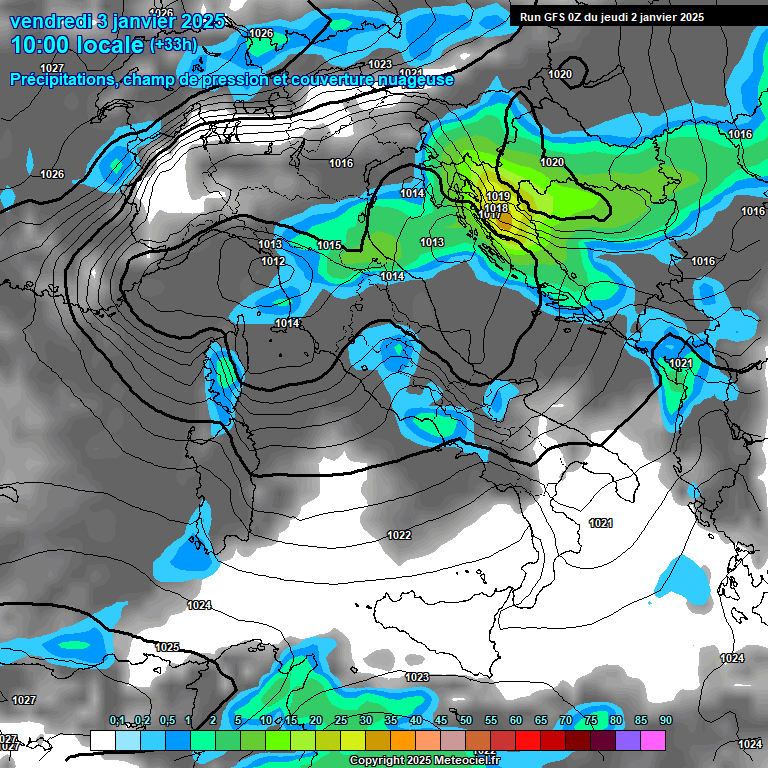 Modele GFS - Carte prvisions 