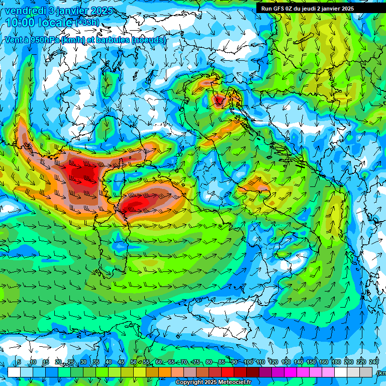 Modele GFS - Carte prvisions 