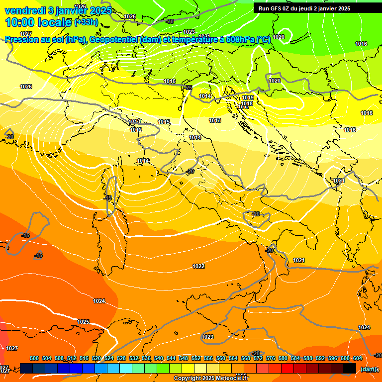 Modele GFS - Carte prvisions 