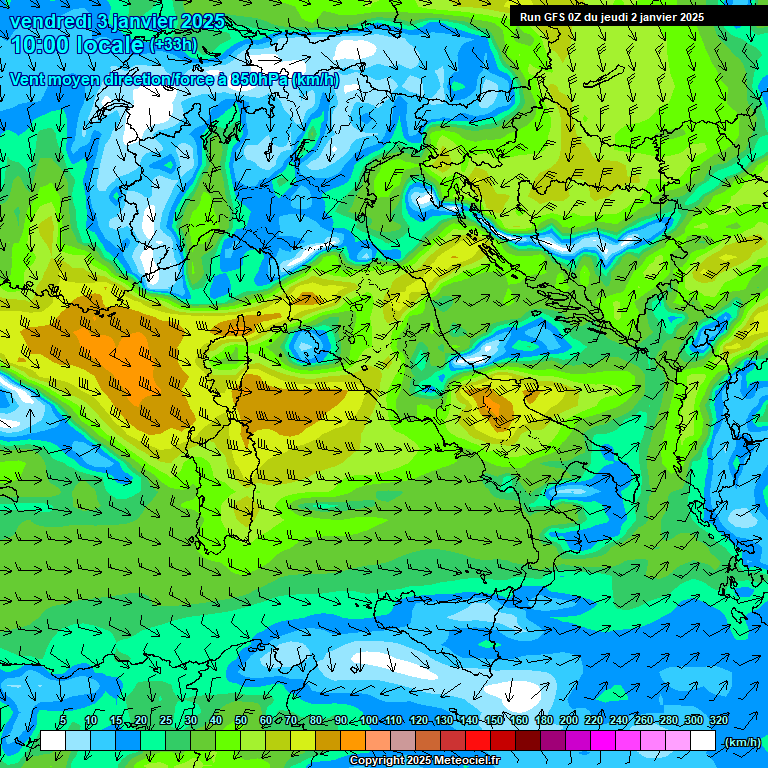 Modele GFS - Carte prvisions 