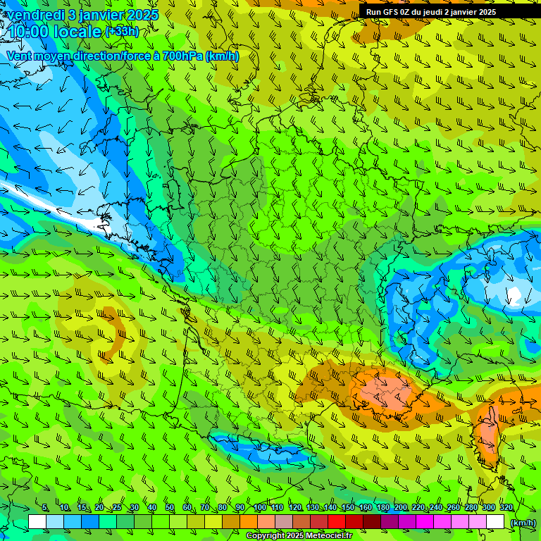 Modele GFS - Carte prvisions 