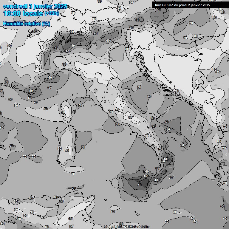 Modele GFS - Carte prvisions 