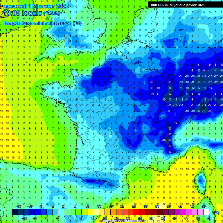 Modele GFS - Carte prvisions 